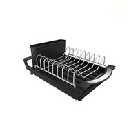 Generico dish rack, Scolapiatti espandibile for piccoli piatti, scolapiatti da cucina con portaposate rimovibile ,for Kitchen(Dark)