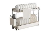 Generico dish rack, Scolapiatti in acciaio inox, supporto for ciotola, for uso domestico, da cucina, sopra il lavello, scolapiatti da tavolo ,for Kitchen(2 Layer C 38cm)