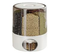 Generico Dispenser di cereali rotante a 6 scomparti con coperchio. Grande contenitore per alimenti secchi. Organizer per dispensa per riso, soia.(Gray,11.02 * 9.25in)