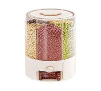 Genérico Dispenser di riso | Secchio rotante per riso | Contenitore rotante sigillato anti-insetti con divisori anti-umidità alimentare per cereali farina miglio legumi pasticceria