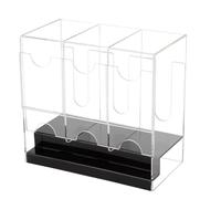 Generico Dispenser In Acrilico A 3 Scomparti Con Base Nera, 22,2x12,7x24cm Dispenser A 3 Scomparti, Può Contenere 120 Confezioni, Ogni Scomparto Può Contenere Più Di 36 Confezioni
