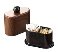 Generico Dispenser Stuzzicadenti con coperchio impermeabile effetto legno
