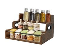 Generico Display bottiglia di vino - contatore in legno vintage, organizzatore a 3 livelli | Archiviazione per collezionisti dilettanti, elegante supporto per appartamenti, display decorativo