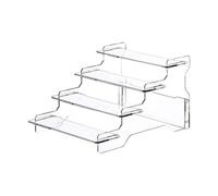 Generico Display Risers - 4 Tier Clear Acrylic Shelf Stand, Multi Level Display Rack, Tiered Organizer Transparent Design, Compact Showcase Stand For Jewelry Perfume Cupcakes Figurines Use For Desk