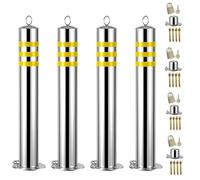 Generico Dissuasore in Acciaio Inox con Blocco Rimovibile, indicatore di Traffico con Strisce Riflettenti per Costruzione di Strade, Altezza 80 cm