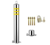 Generico Dissuasore in Acciaio Inox con Blocco Rimovibile, indicatore di Traffico con Strisce Riflettenti per Costruzione di Strade, Altezza 80 cm