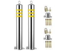 Generico Dissuasore in Acciaio Inox con Blocco Rimovibile, indicatore di Traffico con Strisce Riflettenti per Costruzione di Strade, Altezza 80 cm