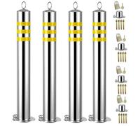 Generico Dissuasore in Acciaio Inox con Blocco Rimovibile, indicatore di Traffico con Strisce Riflettenti per Costruzione di Strade, Altezza 80 cm