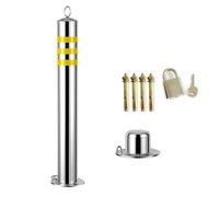 Generico Dissuasore in Acciaio Inox con Blocco Rimovibile, indicatore di Traffico con Strisce Riflettenti per Costruzione di Strade, Altezza 80 cm