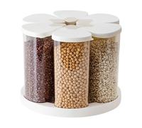 Generico Distributore Per Riso E Cereali - Distributore Rotante Per Alimenti E Portariso - Organizzatore 6 Scomparti per Farina Zucchero Legumi Caramelle Snack Dispensa Cucina