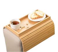 Genérico Divano Arm Tray - Foldable Bamboo Couch Table Caddy, Divano Armrest Tray with Cup Holder | Drinks, Phone, Remote, Snack Storage Flexible Foldable Convenience For Drinks Snacks Remote Phone