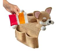 Genérico Divano Armrest Organizer, Divano Armrest Pocket With Cup Holder, Adorable Crochet Dog Home Decor For Drink Cup Phone Snack Glasses Bedroom Apartment Household Recliner Armchair