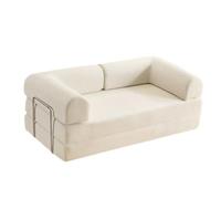 Generico Divano Compressibile Trasformabile in Letto Pavimento,Coperta Divano Rimovibile Lavabile, Divano Pieghevole con Tessuto in Velluto a Coste,Portatile per Piccoli Spazi (Bianco, 2,2 metri)