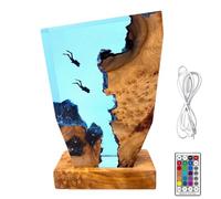 Generico Diver LED Ocean Night Light,Creative Epoxy Resin Wood Lamp,USB Powered Deep Sea Diving Art Lamp,for Office Desktop,Bedroom,Home Decoration,Collectible Gift