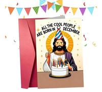 Genérico Divertente biglietto di compleanno di Gesù - Con Busta Nota Di Celebrazione Umoristica | Biglietto Di Compleanno Religioso Per Famiglia E Amici,Per Adulti Amanti Famiglia Amici Mamma Papà