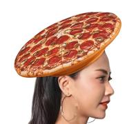 Generico Divertente cappello da pizza, cappello da pizza - Cappelli morbidi per a tema alimentare,Comode decorazioni per party, giocattolo per feste con pazzo per carnevale e drammi