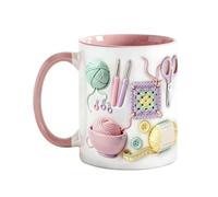Generico Divertente da caffè - Bicchieri con impugnatura antiscivolo, originale per bevande calde, taza da tè e caffè divertente, idea regalo per gli amanti del filato | Accessorio per bere