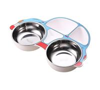 Generico Divided Plates For Kids | Car Shaped Stainless Steel Tray | Rustproof Sectioned Lunch Plate For Kindergarten Students Boys Girls Sons Daughters And Children