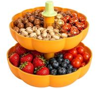 Generico Divided Serving Tray - 2 Tier Pumpkin Bowl, Halloween Snack Server