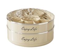 Generico Divided Serving Tray | 7 Compartments Platter,Snack Box Container With Tight Fit Lid: And Handle,Effortless Upkeep For Food Storage Nut Party Picnic Wedding Reception Kitchen