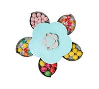 Generico Divided Serving Tray with Lid - Rotatable Multi-Compartment Snack Platter | Detachable Vegetable Tray with Turntable for Veggie Chips Dips Candy Dessert Party Entertaining Hosting Home