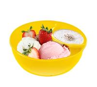 Generico Divided Snack Bowl - Chip and Dip Serving Dish | Stackable Bread Cracker Sauce Dipping Bowl Multi Section Snack Serving Platter for Salad Ice Cream Ketchup Soup Home Party Use