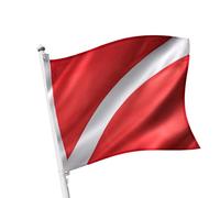 Generico Diving Flag, Outdoor Divinng Red Boat Flags, Divinag Flagis for Divingfor Boats And Beaches | 50x62cm, Made of Polyester, Heat-Resistant, Easy to Install, Warns Against Divings Activity