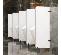 Generico Divisorio per orinatoio Maschile - Divisorio e Schermo per orinatoio a Pavimento, codice angolare in Acciaio Inossidabile per bagni, spazi pubblici, Hotel - Confezione da 4 (Bianco)