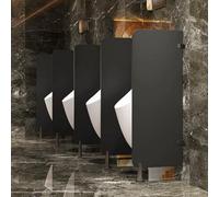 Generico Divisorio per orinatoio Maschile - Schermo per orinatoio Montato a Pavimento con codice angolare in Acciaio Inossidabile per bagni pubblici, Hotel e spazi pubblici (Nero, 2 Pezzi) - Design r