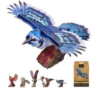 Generico DIY 3D Bird Model Assembly Kit, Laser-Cut Pop-Out Paper Birds Puzzles Set with Perch, No-Glue Cardboard Animals Building Fun Craft Gift for Nature Art Lover