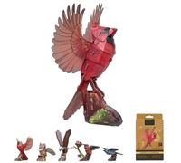 Generico DIY 3D Bird Model Assembly Kit, Laser-Cut Pop-Out Paper Birds Puzzles Set with Perch, No-Glue Cardboard Animals Building Fun Craft Gift for Nature Art Lover