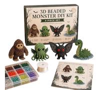 Generico DIY Animal Beading Kit - Animal Beads | 3D Beadwork Art Mini 3D BeadedAnimal Set 4pcs PVC 26x18x3cm Beginner Craft Kit with Instructions Handmade Hobby Gift Set