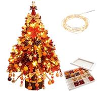 Generico DIY Beaded Christmas Tree Kit, 3D Crystal Bead Holidays Craft Set with Colorful Beads & Ornaments for Adults Beginners, Handmade Mini Desks Xmas Bead Art with Warm Glow Display