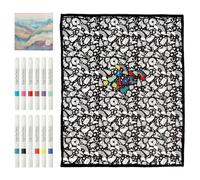 Generico DIY Coloring Blanket - 59.06 * 45.28inch Velvet Coloring Blanket with Markers | Polyester Doodle Craft for Kids Birthday DIY Classroom Party Decorations School
