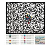 Generico DIY Coloring Blanket - Thin Velvet + Polyester 150x115cm | Doodle Craft | Coloring Blanket with Markers for Kids Birthday DIY Classroom Party Decorations School