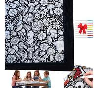 Generico DIY Coloring Blanket with Markers-Color Your Own Blankets, Creative Art Personalized Washable Blanket, Cozy Soft Blankets for Holiday Arts Crafts Activity Party