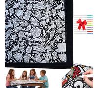 Generico DIY Coloring Blanket with Markers-Color Your Own Blankets, Creative Art Personalized Washable Blanket, Cozy Soft Blankets for Holiday Arts Crafts Activity Party