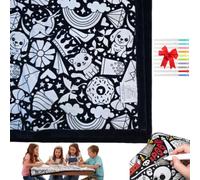 Generico DIY Coloring Blanket with Markers-Color Your Own Blankets, Creative Art Personalized Washable Blanket, Cozy Soft Blankets for Holiday Arts Crafts Activity Party