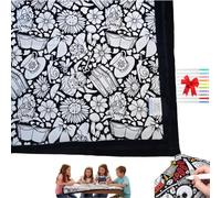 Generico DIY Coloring Blanket with Markers-Color Your Own Blankets, Creative Art Personalized Washable Blanket, Cozy Soft Blankets for Holiday Arts Crafts Activity Party