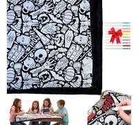 Generico DIY Coloring Blanket with Markers-Color Your Own Blankets, Creative Art Personalized Washable Blanket, Cozy Soft Blankets for Holiday Arts Crafts Activity Party