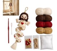 Generico DIY Crochet Blessed Mother Spiral Hanging Ornament Kit, Beginner Friendly Christian Virgin Mary Faith Spiral Hanging Decor Craft Set with Soft Yarn,Handmade Religious Creative Gift