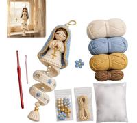 Generico DIY Crochet Blessed Mother Spiral Hanging Ornament Kit, Beginner Friendly Christian Virgin Mary Faith Spiral Hanging Decor Craft Set with Soft Yarn,Handmade Religious Creative Gift