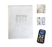 Generico DIY Floral Embroidery Book,Flower Patterns Embroidery Stitch Book with Fabric Pages, Easy to Learn Hand Sewing Craft Kit for Beginner (AA)