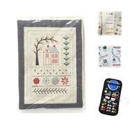 Generico DIY Floral Embroidery Book,Flower Patterns Embroidery Stitch Book with Fabric Pages, Easy to Learn Hand Sewing Craft Kit for Beginner (C)