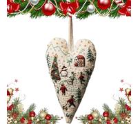 Generico DIY Heart Shaped Hand Embroidered Xmas Ornament/Ornament Kit, Unique Creative Christmas Ornaments Embroidery Kit, Beginner Friendly Cross Stitch Craft Set with Needles,Thread