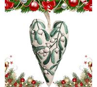 Generico DIY Heart Shaped Hand Embroidered Xmas Ornament/Ornament Kit, Unique Creative Christmas Ornaments Embroidery Kit, Beginner Friendly Cross Stitch Craft Set with Needles,Thread