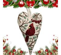 Generico DIY Heart Shaped Hand Embroidered Xmas Ornament/Ornament Kit, Unique Creative Christmas Ornaments Embroidery Kit, Beginner Friendly Cross Stitch Craft Set with Needles,Thread