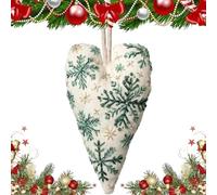Generico DIY Heart Shaped Hand Embroidered Xmas Ornament/Ornament Kit, Unique Creative Christmas Ornaments Embroidery Kit, Beginner Friendly Cross Stitch Craft Set with Needles,Thread