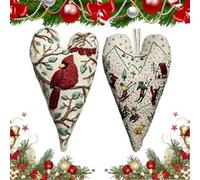 Generico DIY Heart Shaped Hand Embroidered Xmas Ornament/Ornament Kit, Unique Creative Christmas Ornaments Embroidery Kit, Beginner Friendly Cross Stitch Craft Set with Needles,Thread