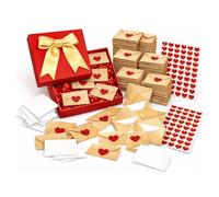 Generico DIY Love Notes Box,Mini Blank Love Notes and Envelopes with Heart Stickers,Romantic Secret Note Cards Gifts for Valentine’s Day Boyfriend Girlfriend